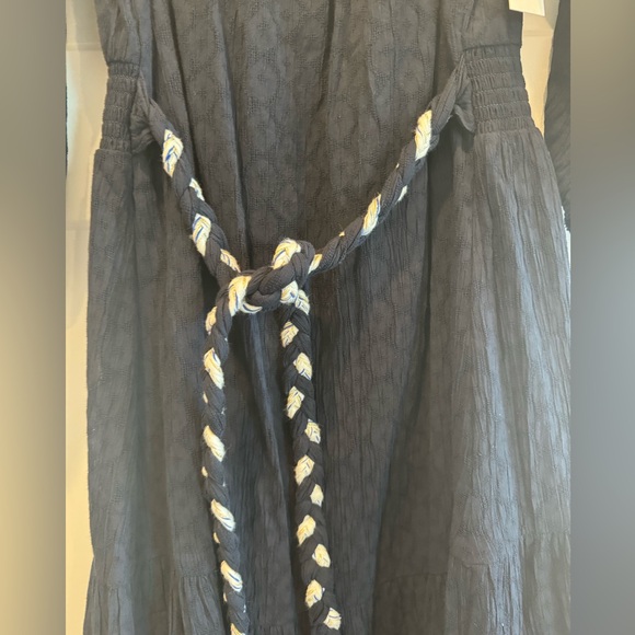 Navy Off-the-Shoulder Maxi Dress w/ Sleeves - Picture 2 of 11